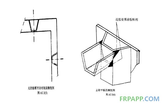 帽型骨材現(xiàn)場(chǎng)糊制無(wú)肘板角連接的方式